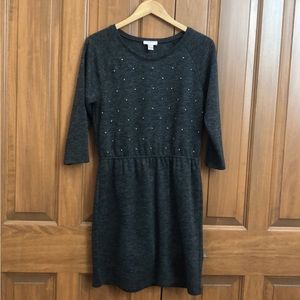 Loft size Medium 3/4 sleeve Dress Gray